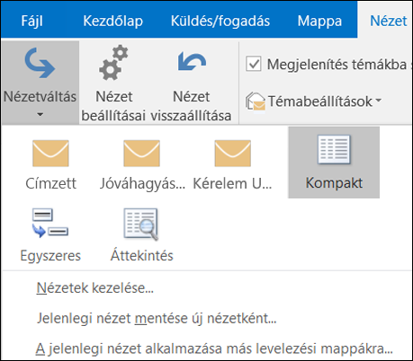 Új nézet választásához válassza a Nézetváltás lehetőséget.