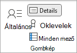 Képernyőkép a további kapcsolattartási adatok megadására szolgáló Részletek ikonról.