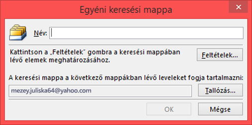 Keresési mappa elnevezése