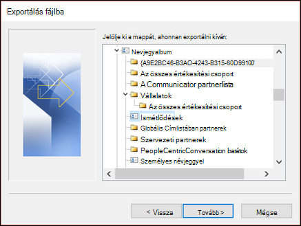Exportálás a Duplikátumok mappából.