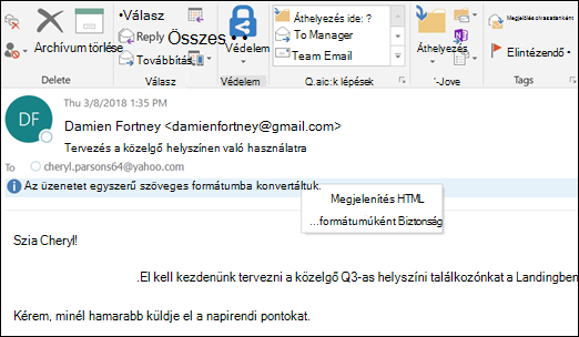 Kattintson az információs sávra a HTML-ként való megjelenítéshez.