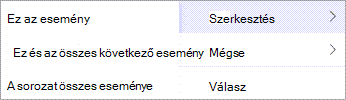 Válassza a Szerkesztés vagy a Mégse lehetőséget a helyi menüben