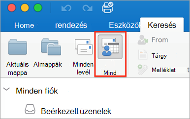 A Keresés lap Minden elem gombja