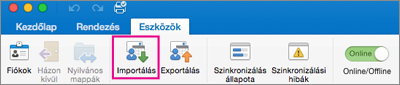 Az Eszközök lapon kattintson az Importálás elemre.