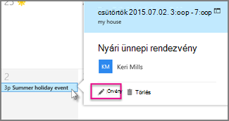Naptáresemény szerkesztése