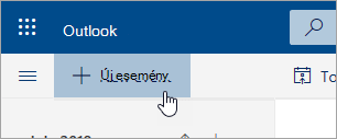 Képernyőkép az Új esemény gombról