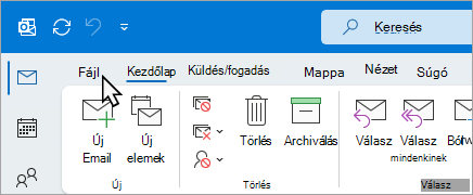 Válassza a Fájl lehetőséget a menüszalagon