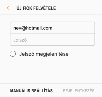 E-mail-cím és jelszó