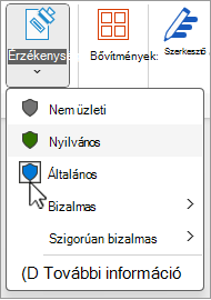 Bizalmassági címkék menü