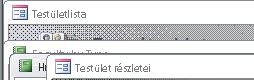 Objektumablakok megjelenése az átfedő nézetben