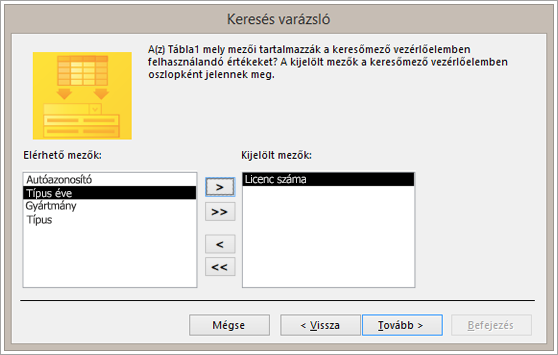 Képernyőrészlet a Keresés varázslóról