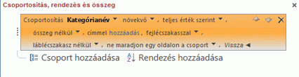 Csoportosítási beállítások (részletek)