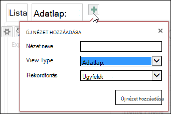 The Add New View dialog box