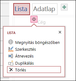 Settings menu with Open in browser, Edit, Rename, Duplicate, and Delete