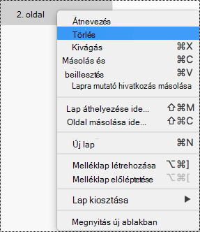 Lap törlése a Mac OneNote-ban