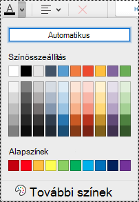A Betűszín legördülő menü a Mac OneNote-ban