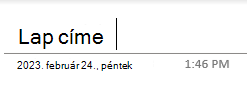 A lapok címének szövegmezői a Windows 10 OneNote-ban.