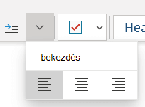 A Windows 10 OneNote Bekezdés menüje