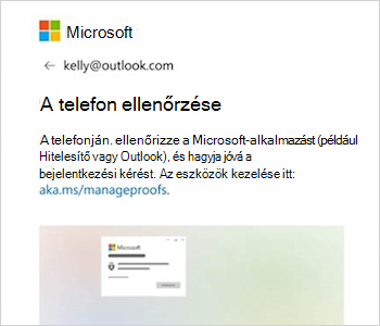 Képernyőkép a bejelentkezési üzenetről az Outlook app ellenőrzésével kapcsolatos szöveggel