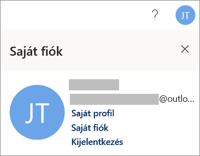A Kijelentkezés elem az Office webes verziójában