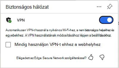 Képernyőkép a VPN váltógombról