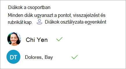 Lehetőség a tanulók egyenkénti osztályozására