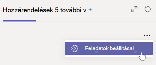 Válassza a Feladatbeállítások lehetőséget a Feladatok lapon.