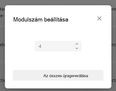 Modulok számának beállítása