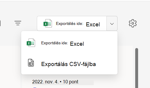 Képernyőkép az exportálásról.