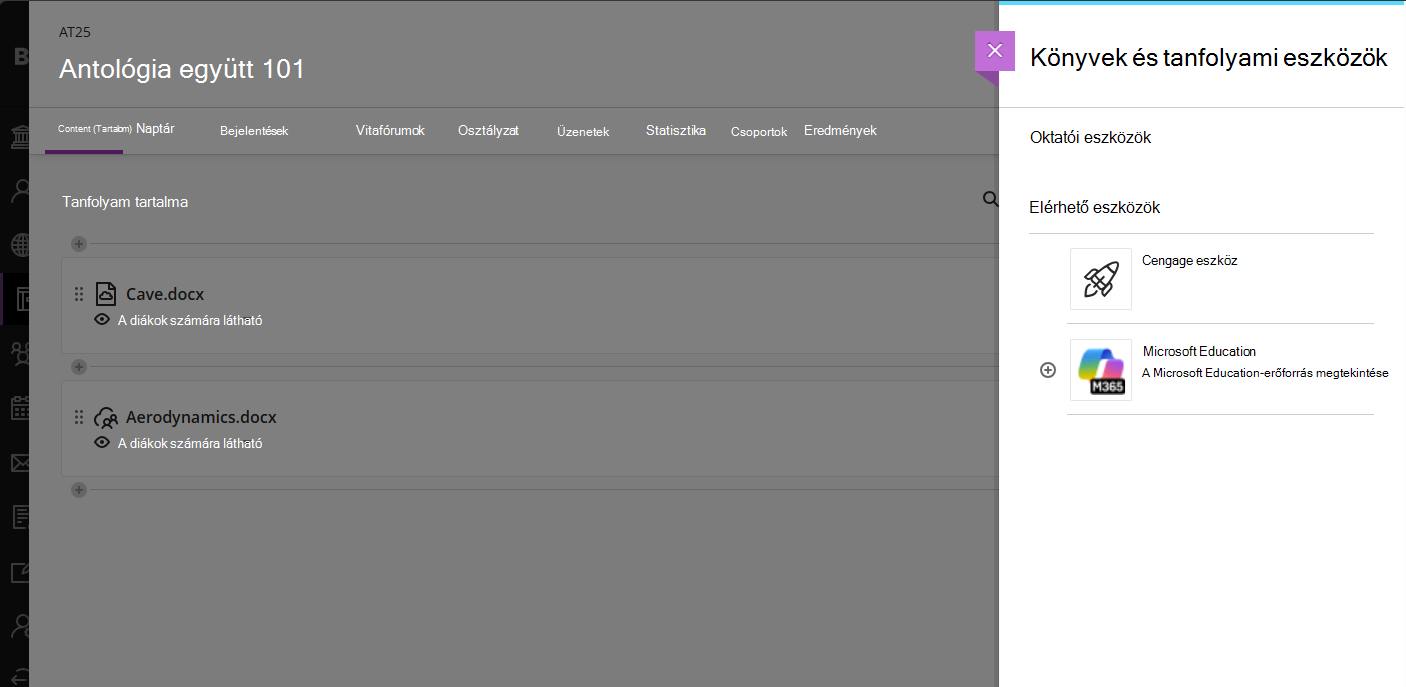 Blackboard Books and Tools Microsoft Education selection