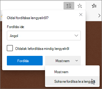 Válassza a Soha nem fordítható lehetőséget