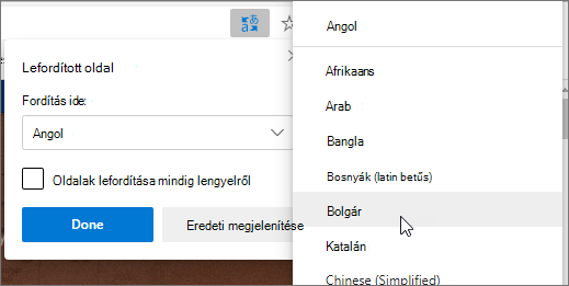 Válassza ki a lefordítandó nyelvet