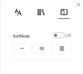 A sorfókusz képernyőképe.
