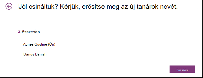 Tekintse át azokat az oktatókat, akiknek hozzáférésük van az osztályjegyzetfüzetéhez.