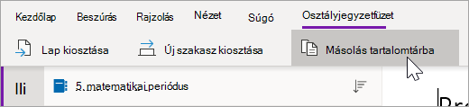 Válassza a Másolás a tartalomtárba lehetőséget.