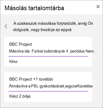 Az elosztott szakaszok megtekintése.