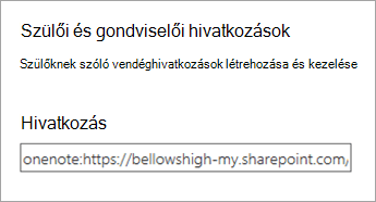 Szülői és gondviselői hivatkozások hivatkozása a Jegyzetfüzetek kezelésében.