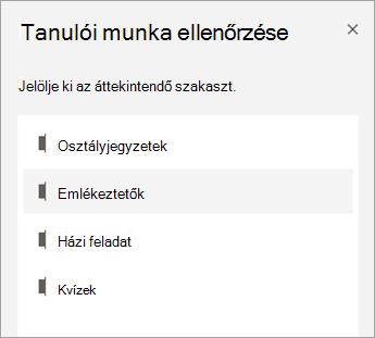 Jelölje ki az áttekintendő szakaszt.