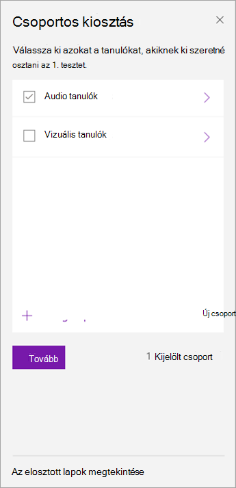 Jelölje be a csoport melletti jelölőnégyzetet