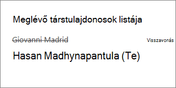 Társtulajdonos eltávolítása az Oktatói jegyzetfüzetből