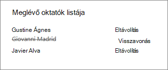 Oktató eltávolítása az oktatói jegyzetfüzetből
