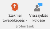 Az Osztályjegyzetfüzet lap Források csoportja.
