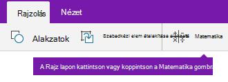 A Matematika gomb a Rajz lapon