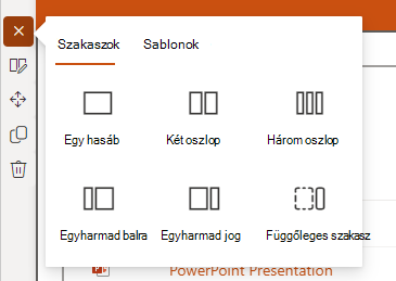 Képernyőkép a szakasz hozzáadásáról
