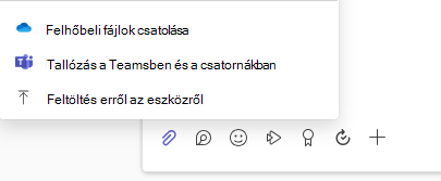 Képernyőkép a Fájlmelléklet beállításai menüről.