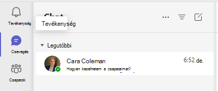 Képernyőkép a csevegésről.