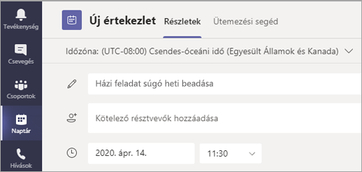 Képernyőkép, amelyen az értekezlet címe látható.
