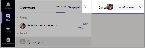 Képernyőkép egy vagy több tanuló nevének beírásáról a Címzett mezőben.