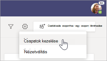 Válassza a Csapatok kezelése lehetőséget.