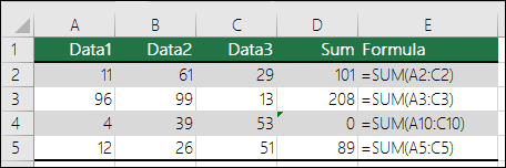 Az Excel hibát jelenít meg, ha egy képlet nem egyezik a szomszédos képletek mintájával